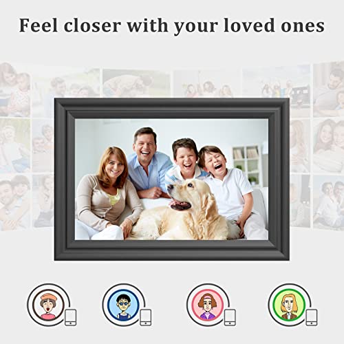 FRAMEO Digital Frame WiFi 10.1 Inch Digital Picture Frame, 16GB Storage, Auto-Rotate,IPS Touch Screen,Wall-mountable, Easy Setup and Share Photos and Videos via Free App from Anywhere