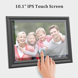 FRAMEO Digital Frame WiFi 10.1 Inch Digital Picture Frame, 16GB Storage, Auto-Rotate,IPS Touch Screen,Wall-mountable, Easy Setup and Share Photos and Videos via Free App from Anywhere