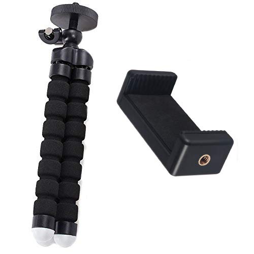 Acuvar 6.5” inch Flexible Tripod with Universal Mount for All Smartphones & an eCostConnection Microfiber Cloth