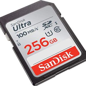 SanDisk 256GB SDXC SD Ultra Memory Card Works with Canon EOS Rebel T7, Rebel T6, 77D Digital Camera Class 10 (SDSDUNR-256G-GN6IN) Bundle with (1) Everything But Stromboli Combo Card Reader