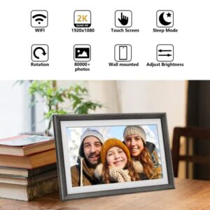 Frameo 15.6 Inch 32GB Large WiFi Digital Picture Frame 1920 * 1080 IPS FHD Touch Screen Electronic Smart Digital Photo Frame Wall Mountable Auto-Rotate iOS and Android Easy Setup to Photos or Video