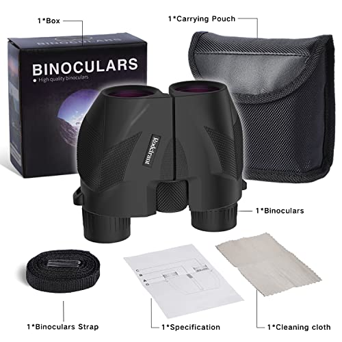 Compact Binoculars 15x25 for Adults and Kids, Waterproof Binocular with Low Light Vision, Easy Focus Binoculars for Bird Watching