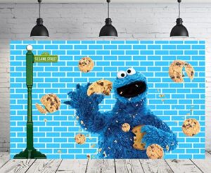 medsox cookie monster backdrop for birthday py supplies 5x3ft coon banner street decorations