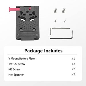 Nitze V Mount Battery Plate with 8V/3A DC, 14.8V/3A D-tap and PD 3.0 USB-C Output Ports Mini V Mount Plate - N21-D6