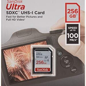 SanDisk 256GB Ultra SDXC UHS-I Memory Card - 100MB/s, C10, U1, Full HD, SD Card - SDSDUNR-256G-GN6IN