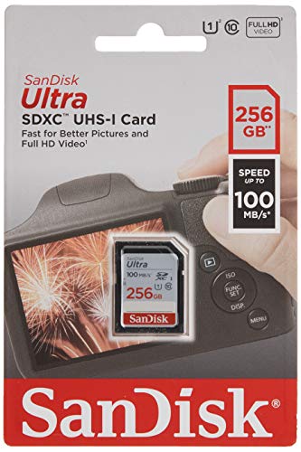 SanDisk 256GB Ultra SDXC UHS-I Memory Card - 100MB/s, C10, U1, Full HD, SD Card - SDSDUNR-256G-GN6IN