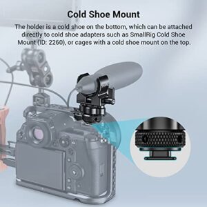 SmallRig Shotgun Microphone Holder (Cold Shoe) , Built-in Soft Silicone, Bumps and Noises Absorption BSM2352