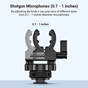 SmallRig Shotgun Microphone Holder (Cold Shoe) , Built-in Soft Silicone, Bumps and Noises Absorption BSM2352