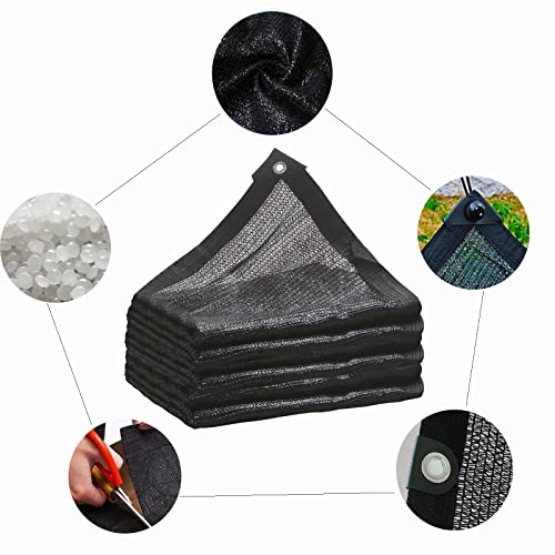 AISky Shade Cloth for Plants Covers Fabric Mesh Tarp 70% Black Net Shading with Grommets 6.5’x6.5’,Greenhouse Sunshade Sunblock for Garden Plants Patio Lawn Flowers Car Outdoor-Black