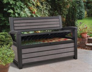 keter hudson bench outdoor storage box 227 litres
