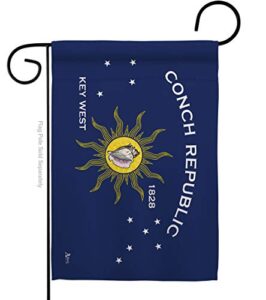 americana home & garden conch republic garden flag regional nation international world country particular area house decoration banner small yard gift double-sided, made in usa