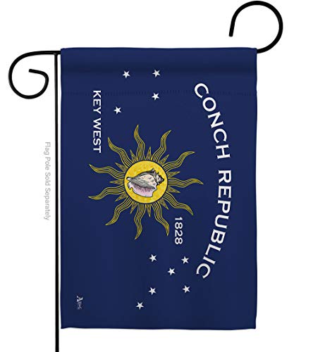 Americana Home & Garden Conch Republic Garden Flag Regional Nation International World Country Particular Area House Decoration Banner Small Yard Gift Double-Sided, Made in USA