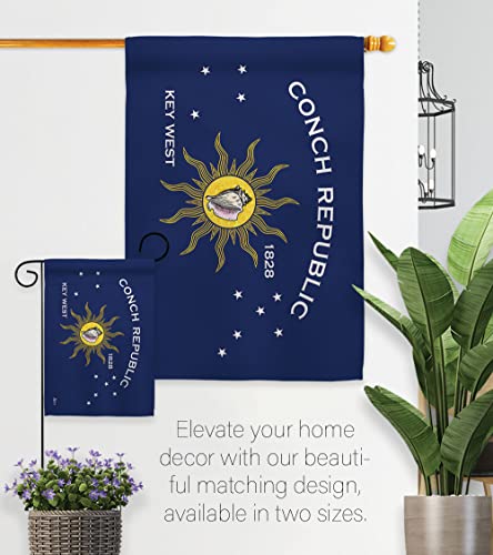 Americana Home & Garden Conch Republic Garden Flag Regional Nation International World Country Particular Area House Decoration Banner Small Yard Gift Double-Sided, Made in USA