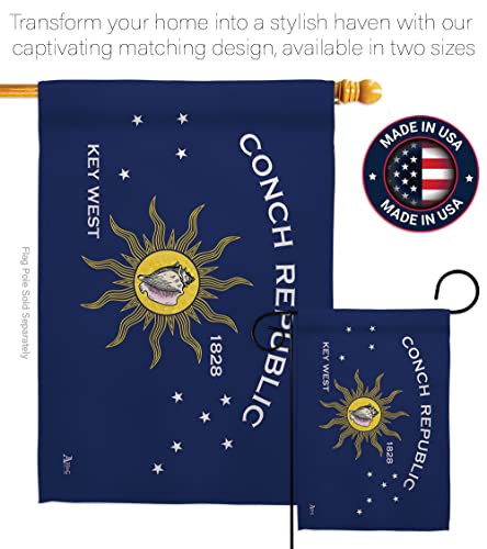 Americana Home & Garden Conch Republic Garden Flag Regional Nation International World Country Particular Area House Decoration Banner Small Yard Gift Double-Sided, Made in USA