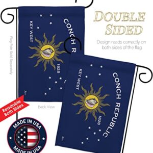 Americana Home & Garden Conch Republic Garden Flag Regional Nation International World Country Particular Area House Decoration Banner Small Yard Gift Double-Sided, Made in USA