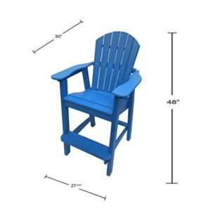 Phat Tommy Recycled Poly Resin Balcony Chair Settee | Durable and Eco-Friendly Adirondack Armchair and Removable Side Table | This Patio Furniture is Great for Your Lawn, Garden, Swimming Pool, Deck.
