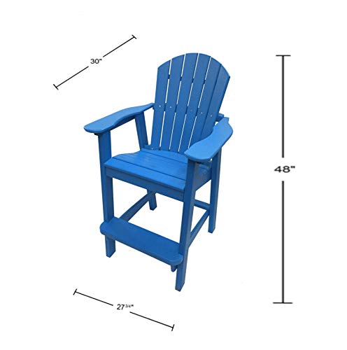 Phat Tommy Recycled Poly Resin Balcony Chair Settee | Durable and Eco-Friendly Adirondack Armchair and Removable Side Table | This Patio Furniture is Great for Your Lawn, Garden, Swimming Pool, Deck.