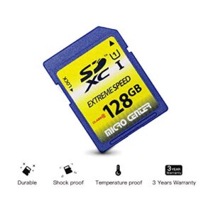 128GB SD Card Class 10 SDXC Flash Memory Card Full Size SD Chip USH-I U1 Trail Camera Memory Card by Micro Center (2 Pack)