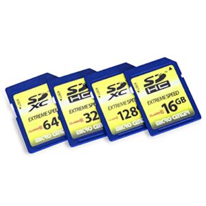 128GB SD Card Class 10 SDXC Flash Memory Card Full Size SD Chip USH-I U1 Trail Camera Memory Card by Micro Center (2 Pack)