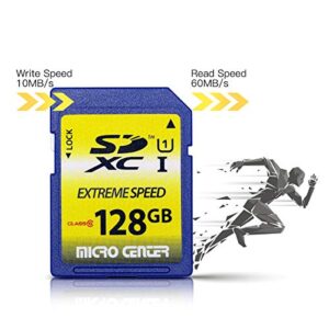 128GB SD Card Class 10 SDXC Flash Memory Card Full Size SD Chip USH-I U1 Trail Camera Memory Card by Micro Center (2 Pack)