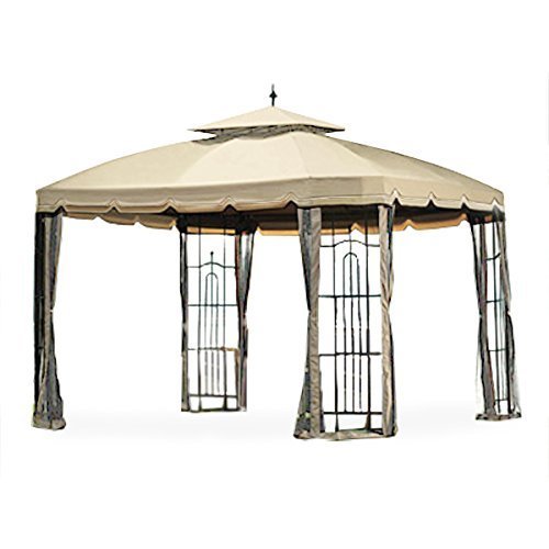 Garden Winds Bay Window Gazebo Replacement Canopy Top Cover and Netting - RipLock 350