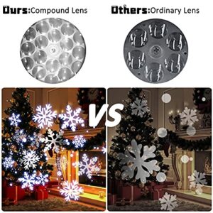 Christmas Lights, Christmas Snowflake Projector Lights, Liwarace LED Snowflake Lights Waterproof Plug in Xmas Lights, Indoor/Outdoor Christmas Decorations & Gifts for Women/Men