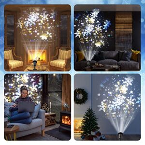 Christmas Lights, Christmas Snowflake Projector Lights, Liwarace LED Snowflake Lights Waterproof Plug in Xmas Lights, Indoor/Outdoor Christmas Decorations & Gifts for Women/Men