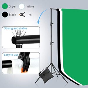 [Upgraded LED Bulb] MOUNTDOG Photography Lighting Kit, 6.6X 10ft Backdrop Stand System and 900W 6400K LED Bulbs Softbox and Umbrellas Continuous Lighting Kit for Photo Video Shooting