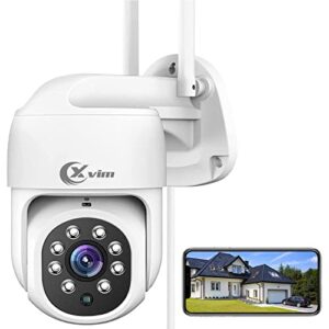 xvim wireless security camera, 3mp security camera outdoor with 32g sd card, night vision, remote access, motion detection, 2-way audio, supports sd card/cloud storage, waterproof