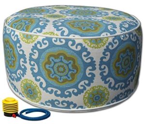 kozyard inflatable stool ottoman used for indoor or outdoor, kids or adults, camping or home (blue)