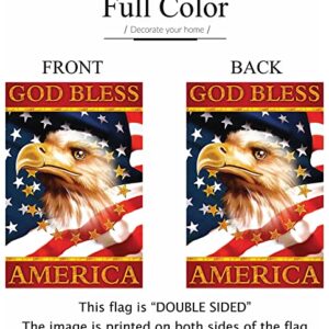 WeiYang Garden Flag Patriotic Star Eagle USA Flag God Bless America 4th of July Memorial Day Independence Day Watercolor Yard Outdoor Decoration, Vertical Double Sided 12 x 18 Inch
