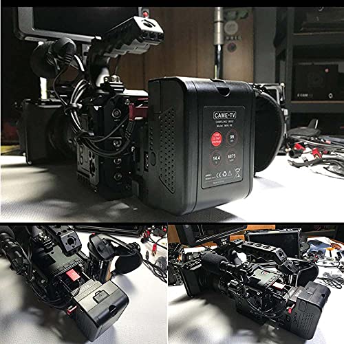 Came-TV Mini V Mount Battery 99Wh 6875mAh 15A Draw Rechargeable V-Mount with 2 D-TAP & 1 USB for Blackmagic BMPCC 4k/6K Pro/Sony FX6/Red Komodo/Canon C70/Z cam E2,Video Lights,Monitors