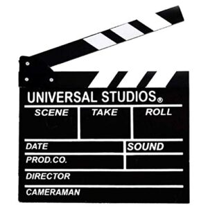Movie Film Clap Board, 12"x11" Hollywood Clapper Board Wooden Film Movie Clapboard Accessory with Black & White