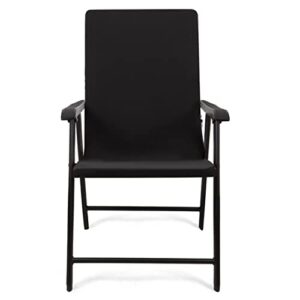 deisy dee patio dining chair covers, outdoor steel sling folding chair covers, garden metal chair covers (1, black)