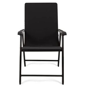 Deisy Dee Patio Dining Chair Covers, Outdoor Steel Sling Folding Chair Covers, Garden Metal Chair Covers (1, Black)