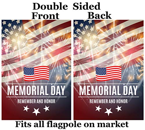 Pickako USA Patriotic American Flag Memorial 4th of July Day Remember Honor Garden Yard Flag 12 x 18 Inch, Double Sided Outdoor Decorative Welcome flags Banners for Home House Lawn Patio