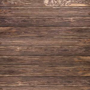 LYWYGG 8x6ft Thin Vinyl Brown Wood Backdrop Photographers Retro Wood Wall Background Cloth Seamless CP-19-0806