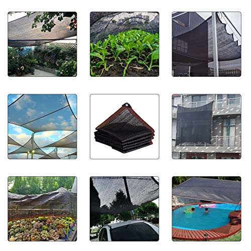 OBDKCAN 60% Black Shade Cloth 10 x 14 FT Sunblock Mesh Tarp with Grommets Durable Sunblock Shade Cloth Garden Sun Shade Net Shading Antifreezing for Pergola, Barn Kennel, Greenhouse, Plants Growing