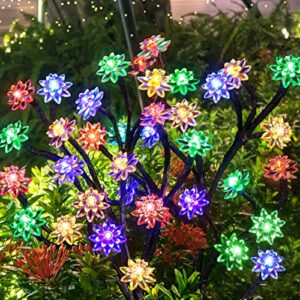 KOOPER 4 Pack Solar Garden Lights with Bigger Lily Flowers & 4 Pack Solar Garden Lights