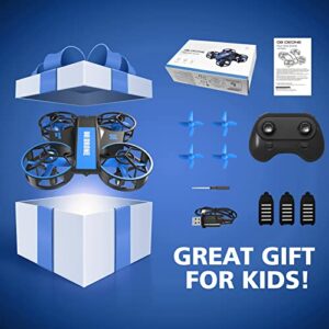 ROVPRO Mini Drone for Kids Beginners, RC Helicopter Quadcopter with Auto Hovering, Headless Mode, 3D Flip, Throw to Go, 3 Batteries and Remote Control, Easy to Fly, Indoor Toys Drone for Boys Girls