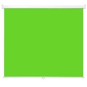 KHOMO GEAR Green Screen 84 x 84 inch - Extra Large Pull Down Projector Green Screen Backdrop - Durable Height-Adjustable - Multiple Hanging Options - Portable Collapsible Roll Down Projector Screen