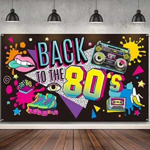 80’s party decorations back to the 80’s banner 80’s backdrop background decoration for photography background 80’s party supplies, 73 x 43 x 0.04 inch
