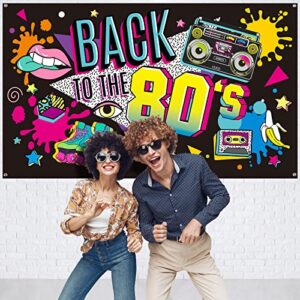 80's Party Decorations Back to The 80's Banner 80's Backdrop Background Decoration for Photography Background 80's Party Supplies, 73 x 43 x 0.04 Inch