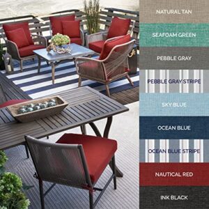 Arden Selections Oceantex Outdoor Seat Cushion 21 x 21, Nautical Red