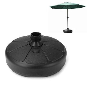 braceus patio umbrella base, water filled round patio yard umbrella stand parasol base holder with 1.3″ -1.5″ pole diameters for outdoor, lawn, garden, beach black