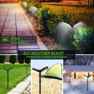 Lafhome Solar Lights Outdoor Garden, 2-Pack Upgraded 48 LED Solar Powered Lights Garden Lights Solar Wall Lantern Solar Pathway Lights, IP65 Waterproof Landscape Lighting for Garden Yard Cold White