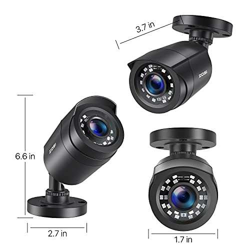 ZOSI 2.0MP 1080p 1920TVL Outdoor Indoor Security Camera,Hybrid 4-in-1 TVI/CVI/AHD/CVBS CCTV Camera,80ft IR Night Vision Weatherproof For 960H,720P,1080P,5MP,4K analog Home Surveillance DVR System