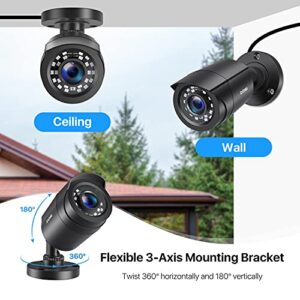 ZOSI 2.0MP 1080p 1920TVL Outdoor Indoor Security Camera,Hybrid 4-in-1 TVI/CVI/AHD/CVBS CCTV Camera,80ft IR Night Vision Weatherproof For 960H,720P,1080P,5MP,4K analog Home Surveillance DVR System