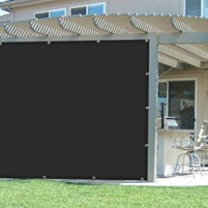 Shatex 90% Shade Fabric Sun Shade Cloth with Grommets for Pergola Cover Canopy Black (10X22ft), 12 Bungee Balls