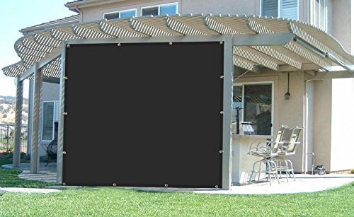 Shatex 90% Shade Fabric Sun Shade Cloth with Grommets for Pergola Cover Canopy Black (10X22ft), 12 Bungee Balls